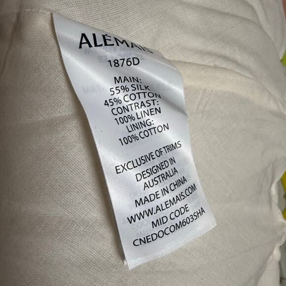 Alemais Everly Strapless Multicolor Quilt Print Whimsical Silk Maxi Gown Size 10 - Picture 13 of 14